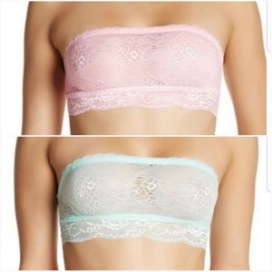 JOE'S JEANS Sheer Lace Bandeau Bundle NWT M/L Pastel Medium Large NWT